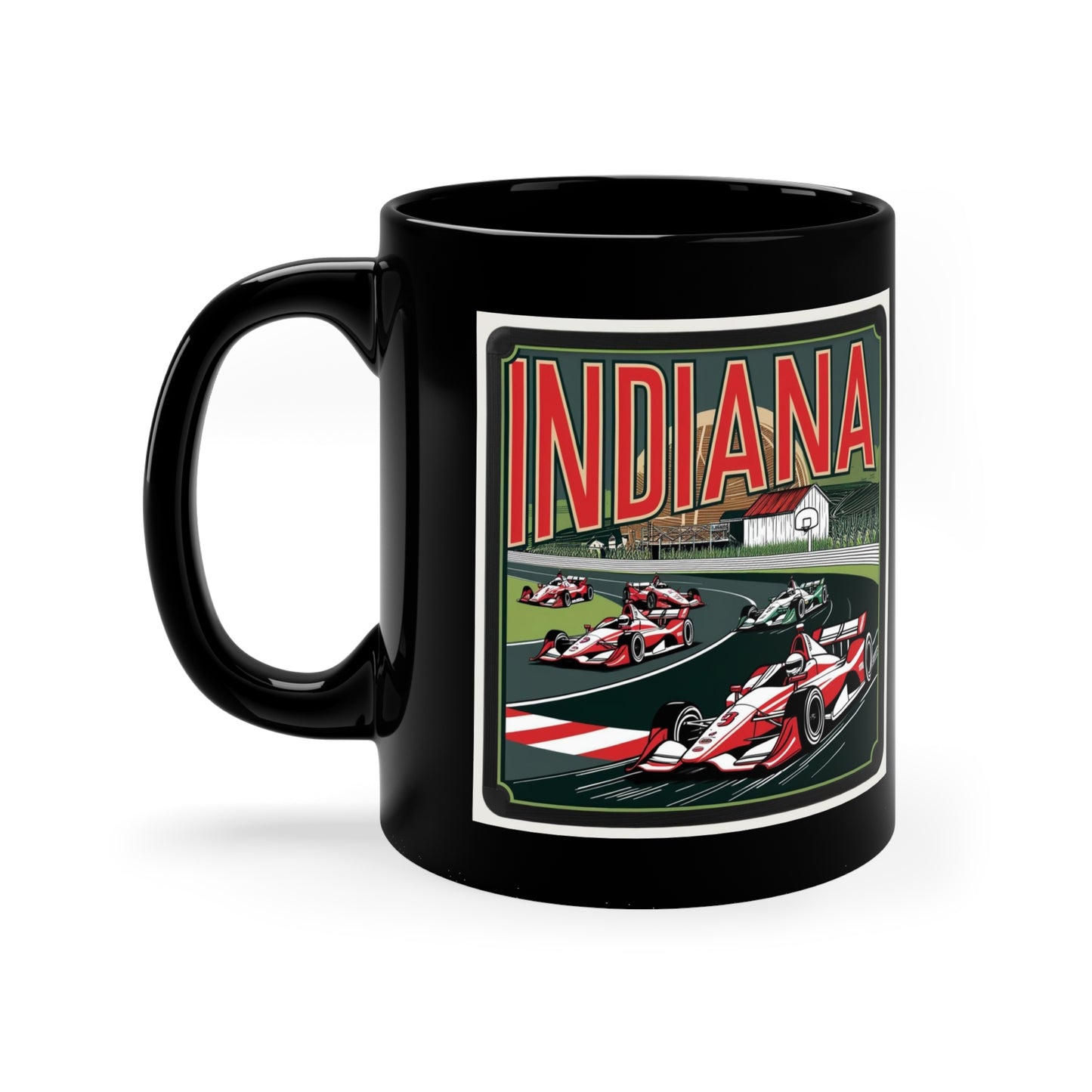 Vintage Indiana Racing Coffee Mug - 11oz Black