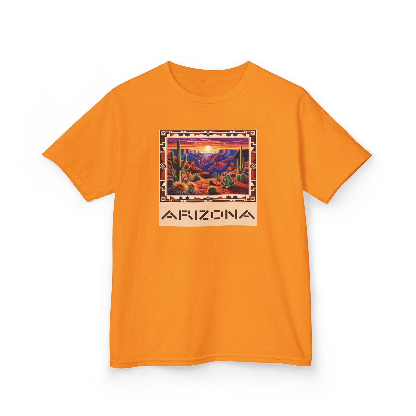 Arizona Kids Heavy Cotton Tee - Vibrant Desert Scene T-Shirt