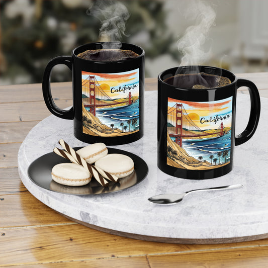 California Golden Gate Coffee Mug - 11oz Black Ceramic