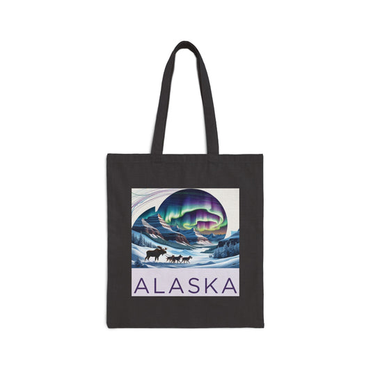 Alaska Northern Lights Cotton Canvas Tote Bag - Eco-Friendly Travel Accessory