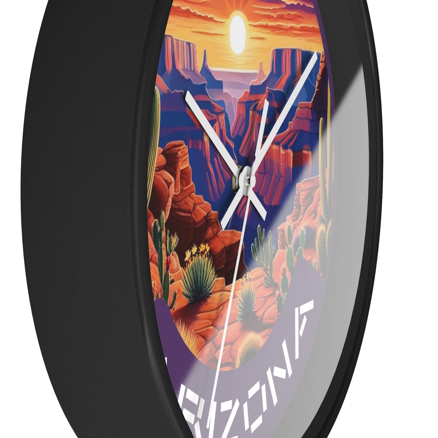 Desert Sunset Arizona Wall Clock - Vibrant Landscape Decor