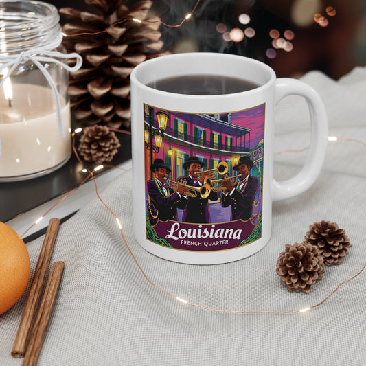New Orleans Jazz Mug - 11oz French Quarter Design for Music Lovers