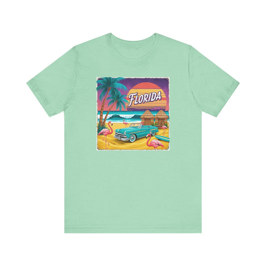 Florida Vintage Tee with Flamingos