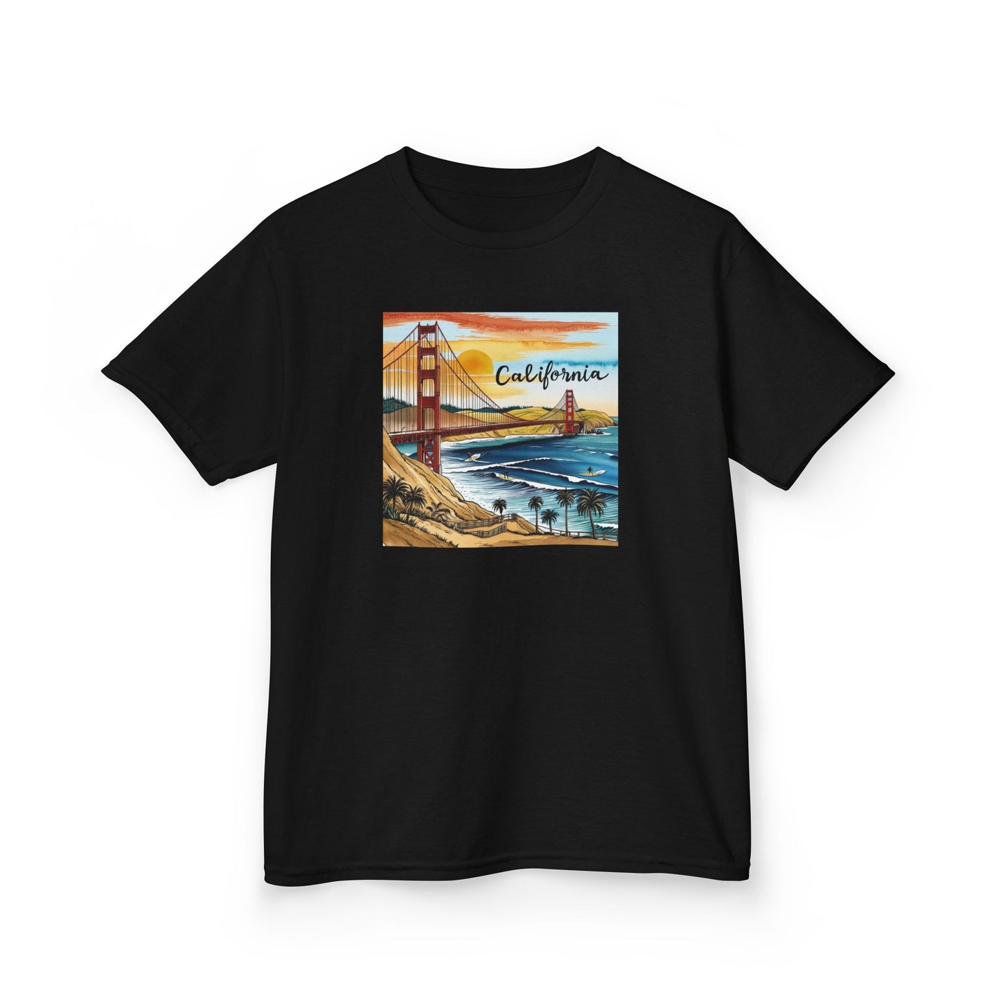 California Sunset Kids Heavy Cotton Tee – Retro Cool Graphic T-Shirt