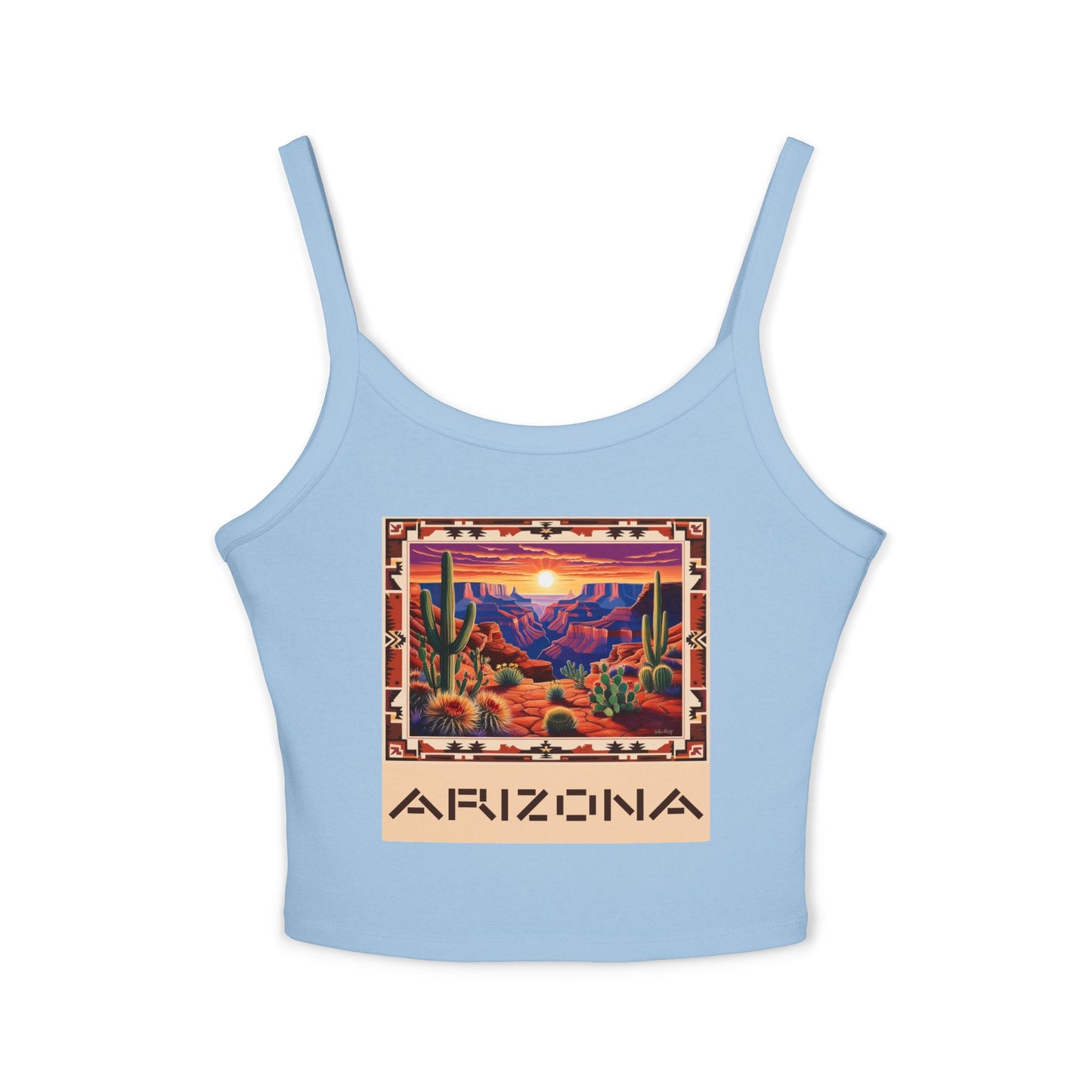 Arizona Sunset Women's Spaghetti Strap Tank Top - Southwestern Graphic Tee