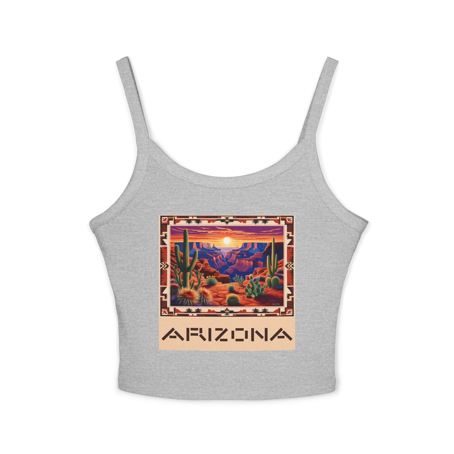 Arizona Sunset Women's Spaghetti Strap Tank Top - Southwestern Graphic Tee