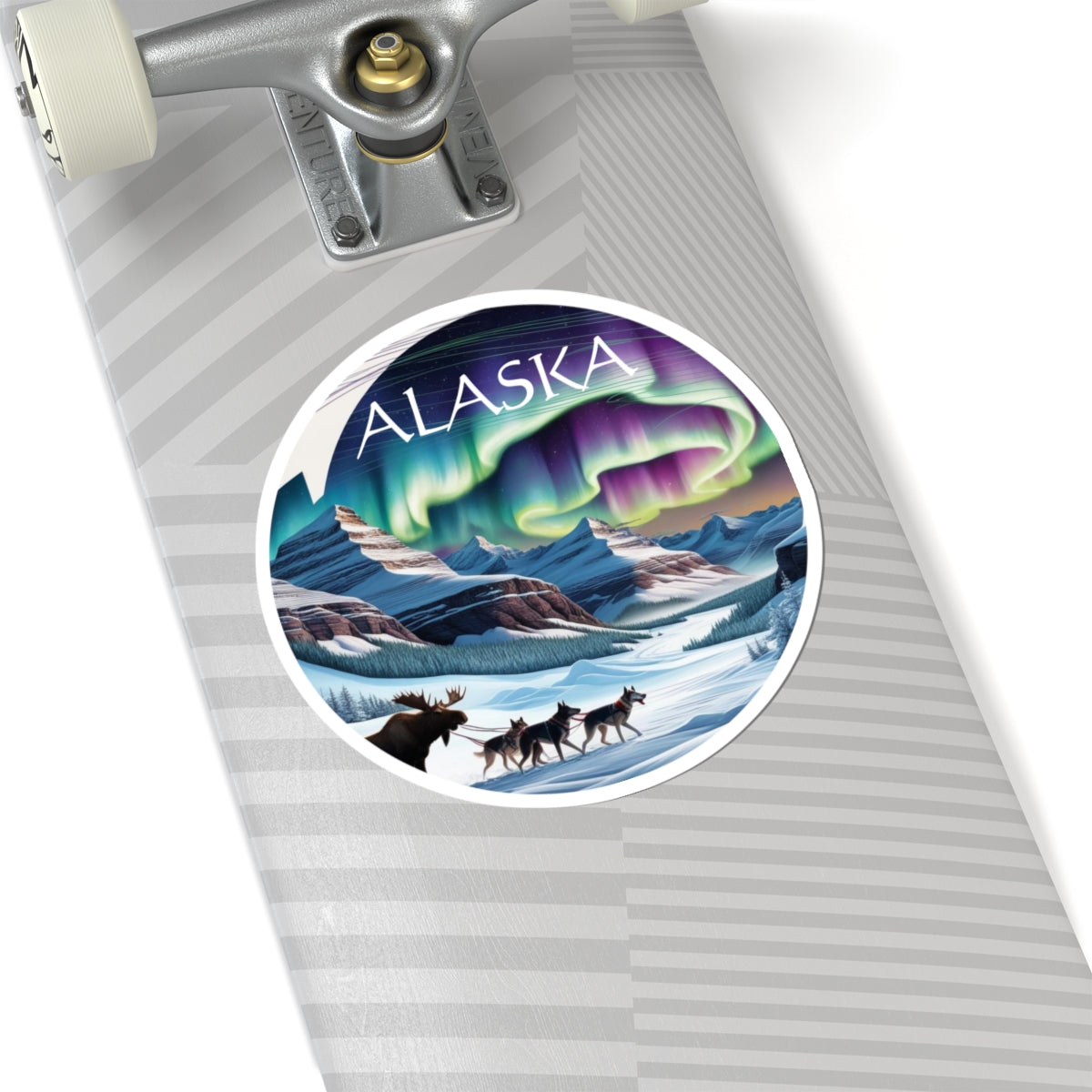 Alaska Aurora Kiss-Cut Stickers - Scenic Wildlife Design for Nature Enthusiasts