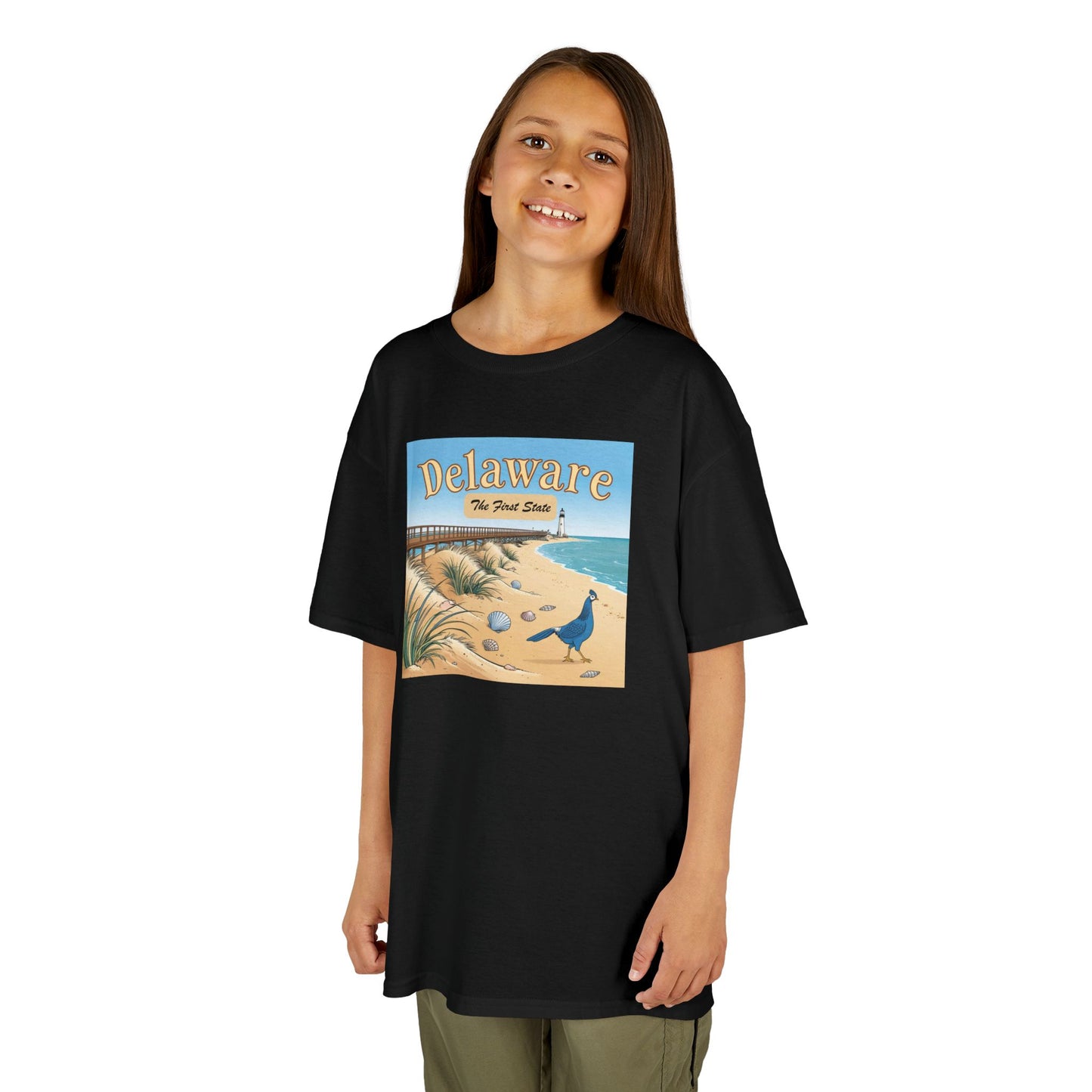 Delaware Beach Adventure Kids Heavy Cotton Tee - Fun Vacation Summer Shirt