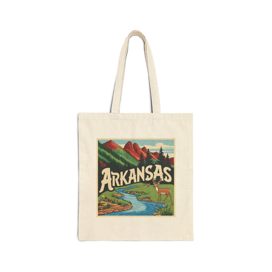 Vintage Arkansas Cotton Canvas Tote Bag for Nature Lovers