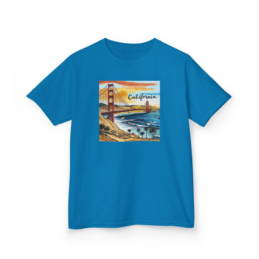 California Sunset Kids Heavy Cotton Tee – Retro Cool Graphic T-Shirt