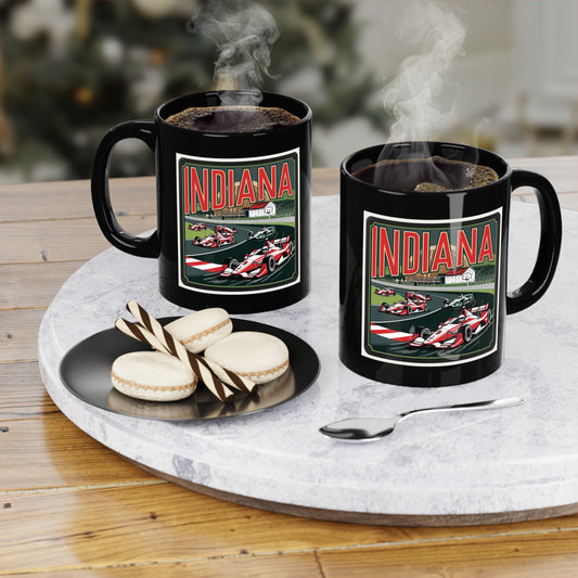 Vintage Indiana Racing Coffee Mug - 11oz Black
