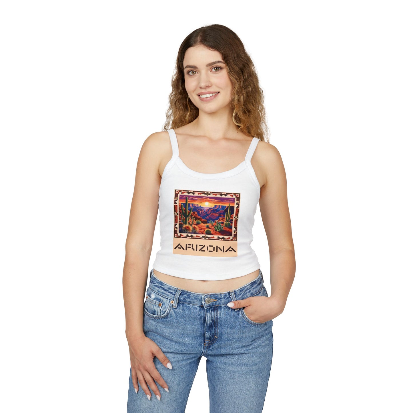 Arizona Sunset Women's Spaghetti Strap Tank Top - Southwestern Graphic Tee