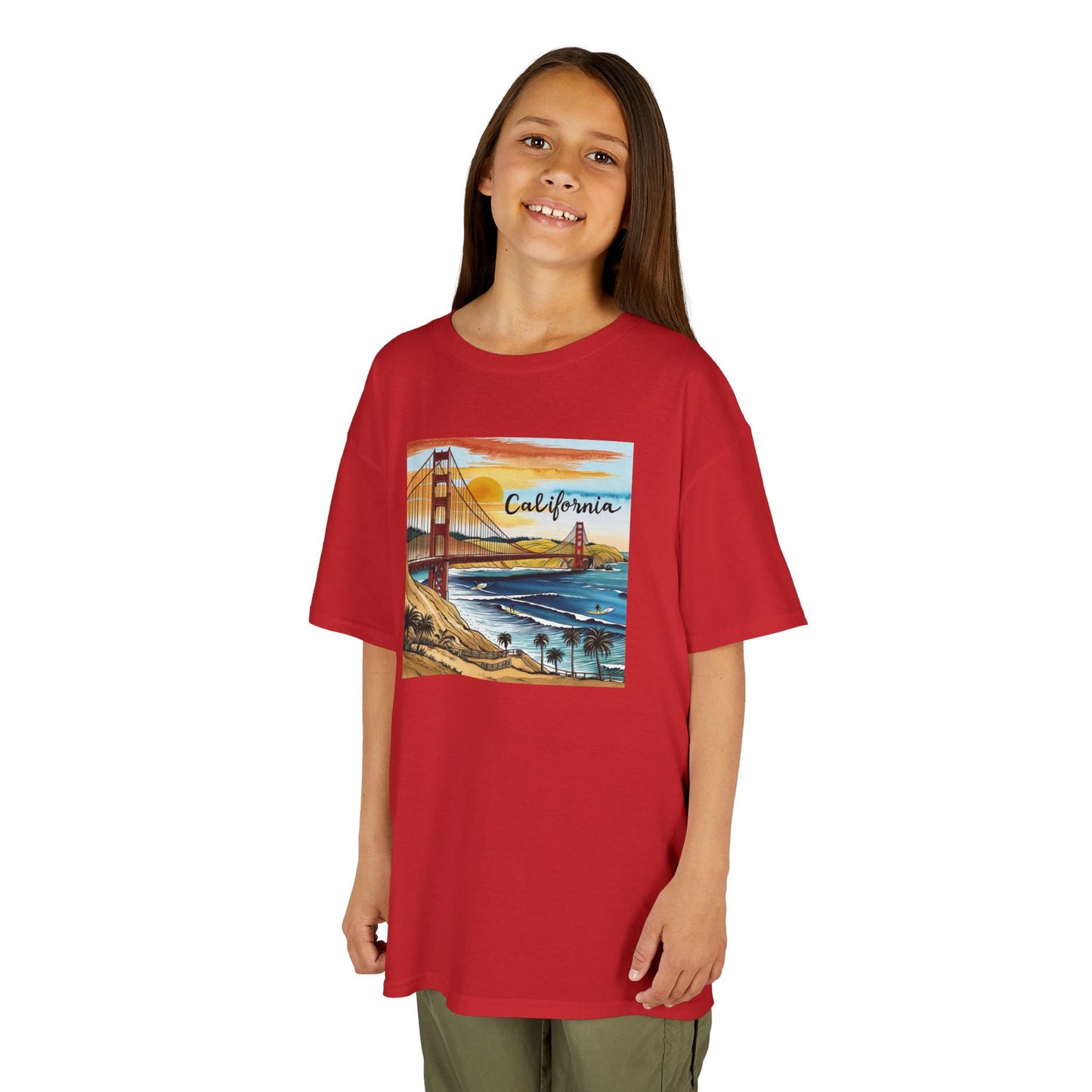 California Sunset Kids Heavy Cotton Tee – Retro Cool Graphic T-Shirt