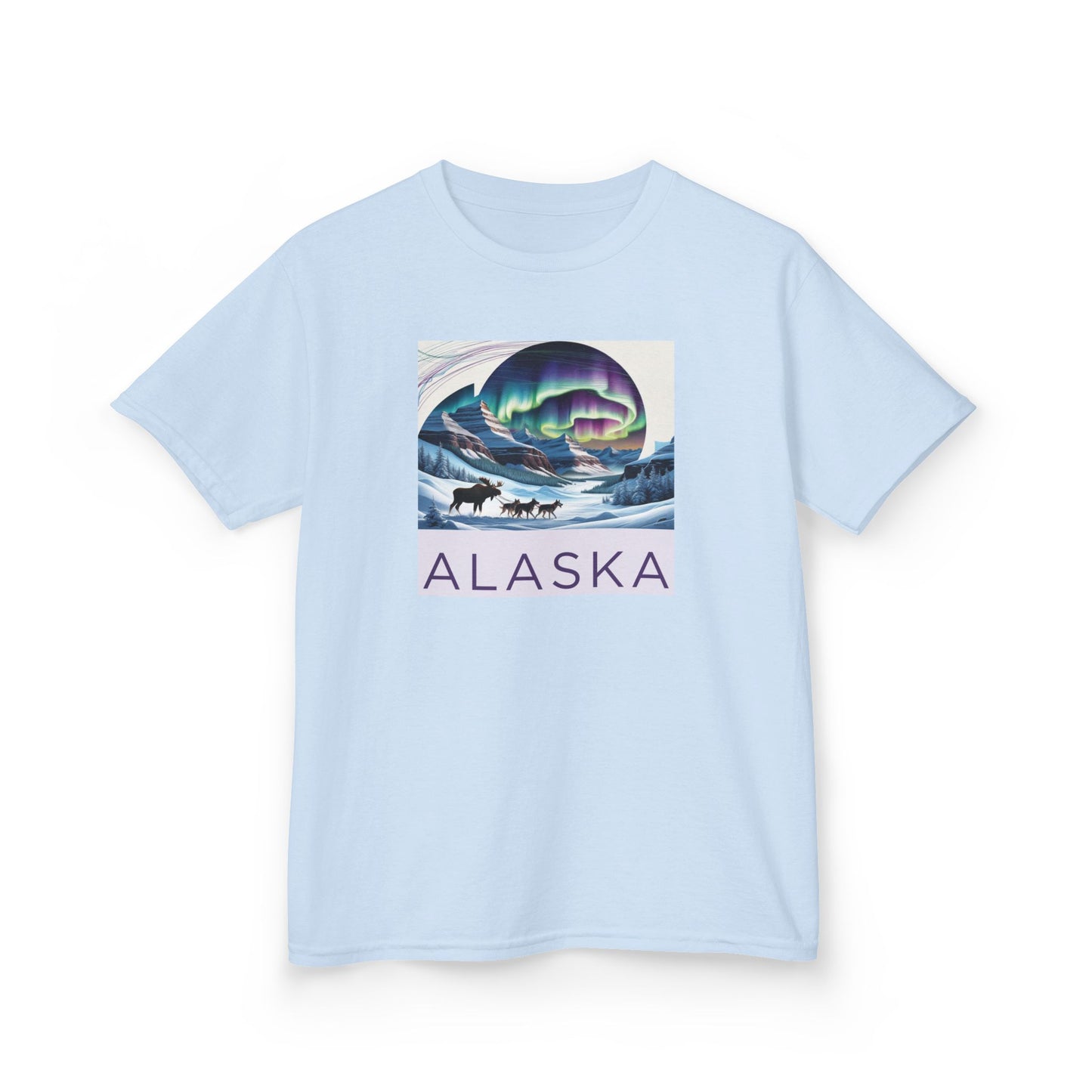 Kids Heavy Cotton™ Tee - Vintage Alaska Aurora Design