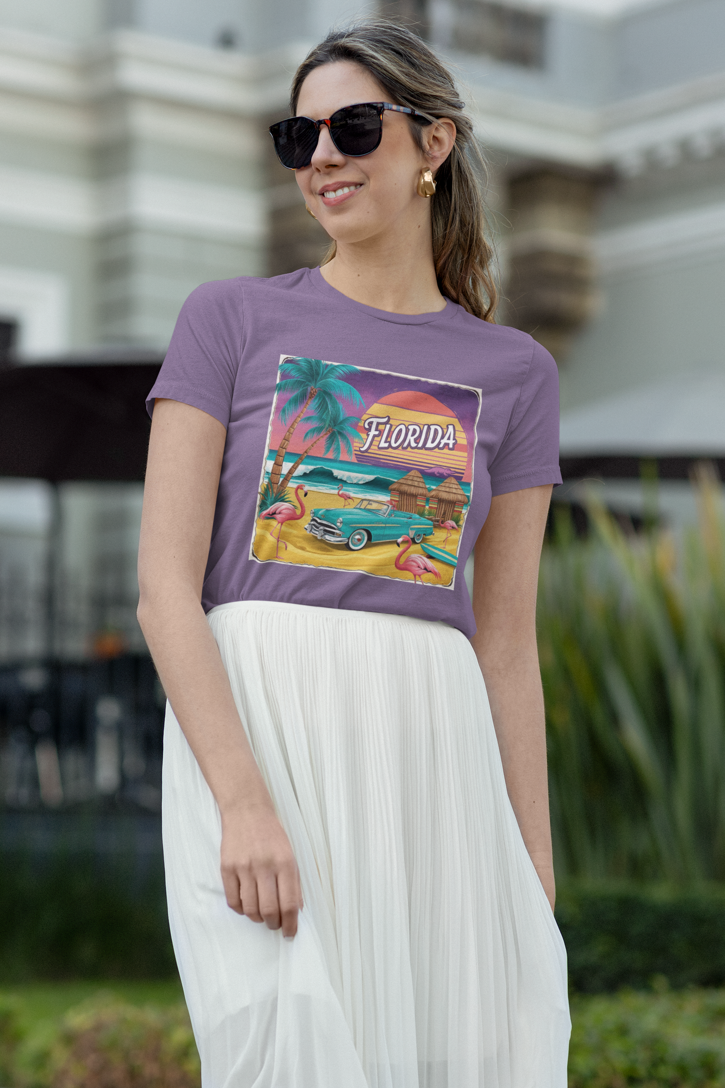 Florida Vintage Tee with Flamingos
