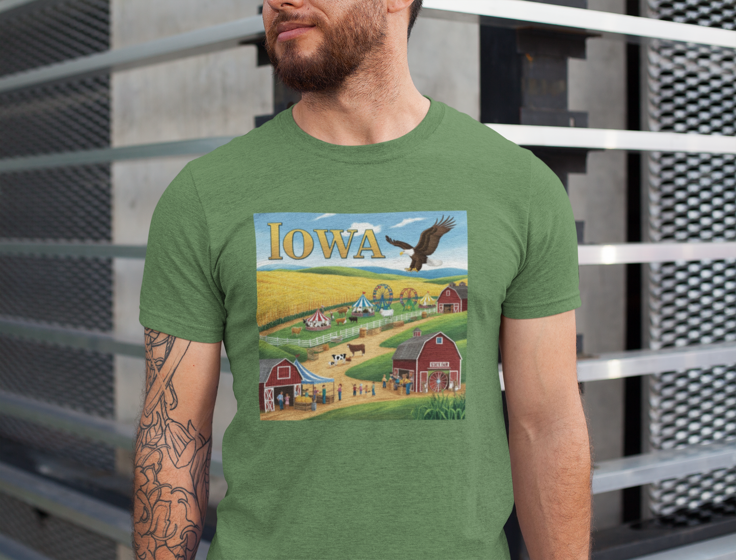 Iowa Farm Scene Unisex Jersey Tee - Nature Vibe T-Shirt