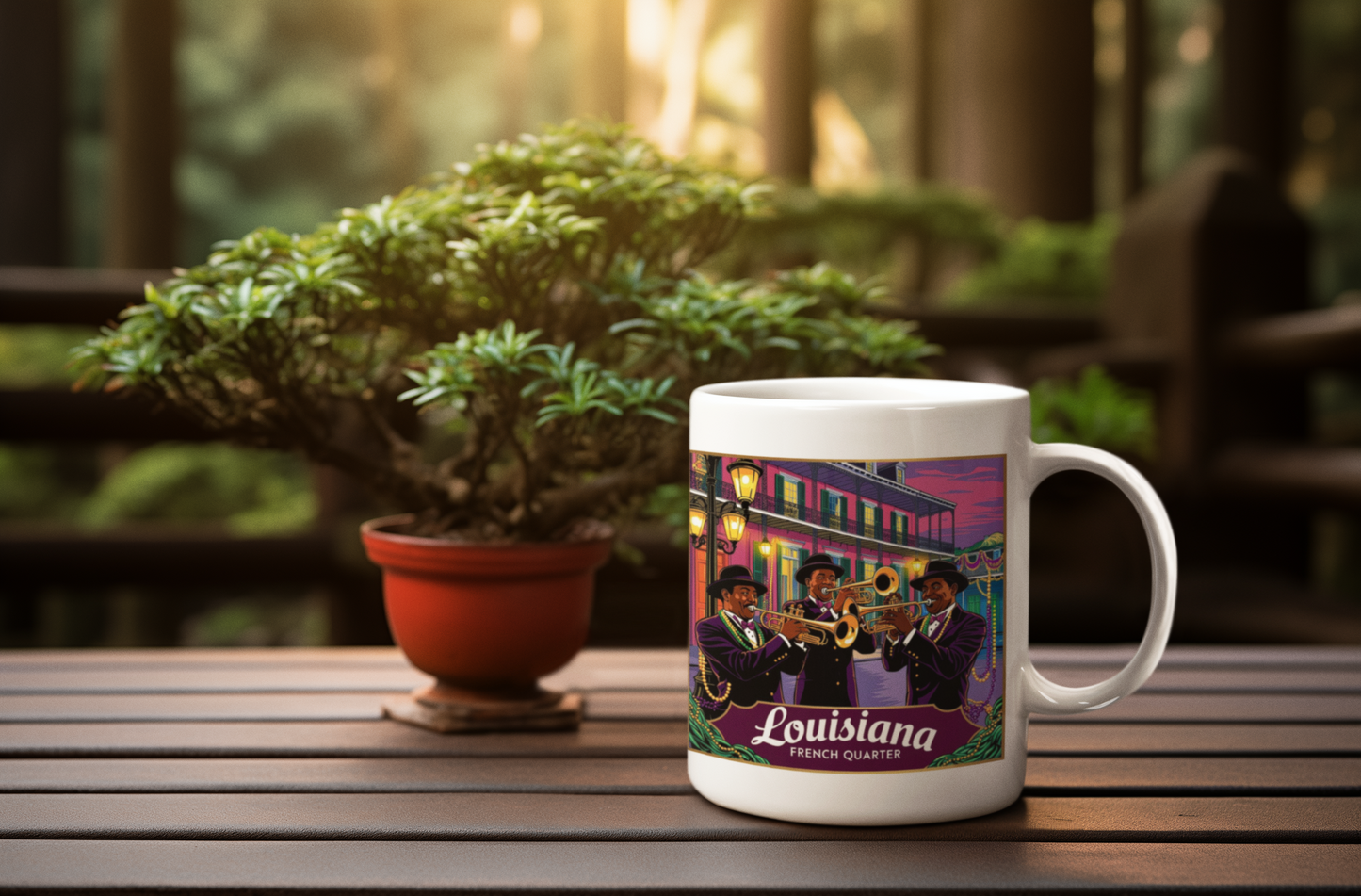 New Orleans Jazz Mug - 11oz French Quarter Design for Music Lovers