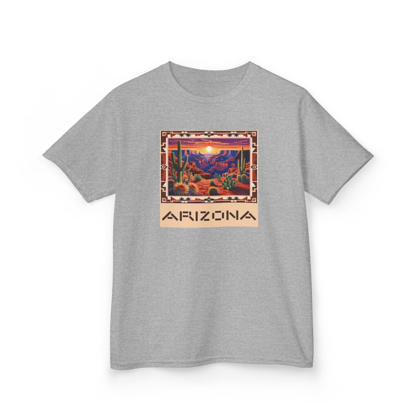 Arizona Kids Heavy Cotton Tee - Vibrant Desert Scene T-Shirt