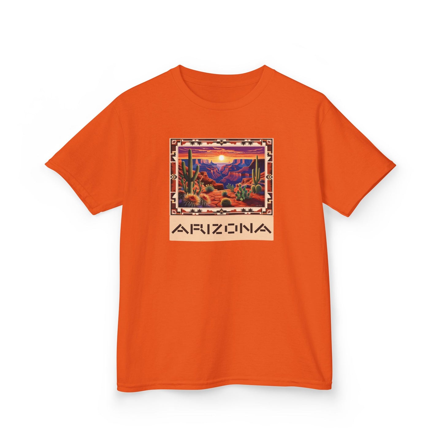 Arizona Kids Heavy Cotton Tee - Vibrant Desert Scene T-Shirt