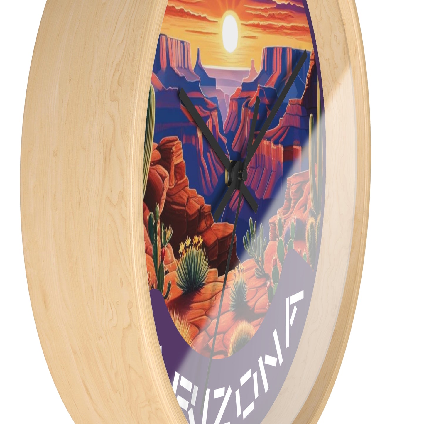 Desert Sunset Arizona Wall Clock - Vibrant Landscape Decor