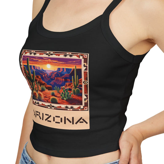 Arizona Sunset Women's Spaghetti Strap Tank Top - Southwestern Graphic Tee