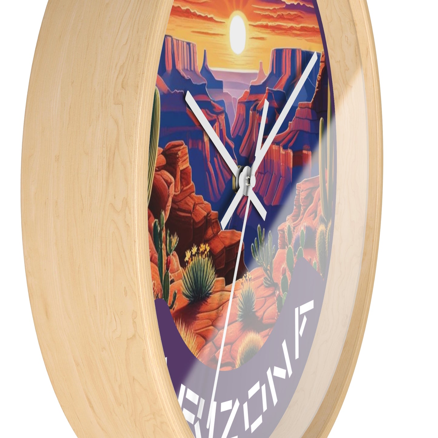 Desert Sunset Arizona Wall Clock - Vibrant Landscape Decor