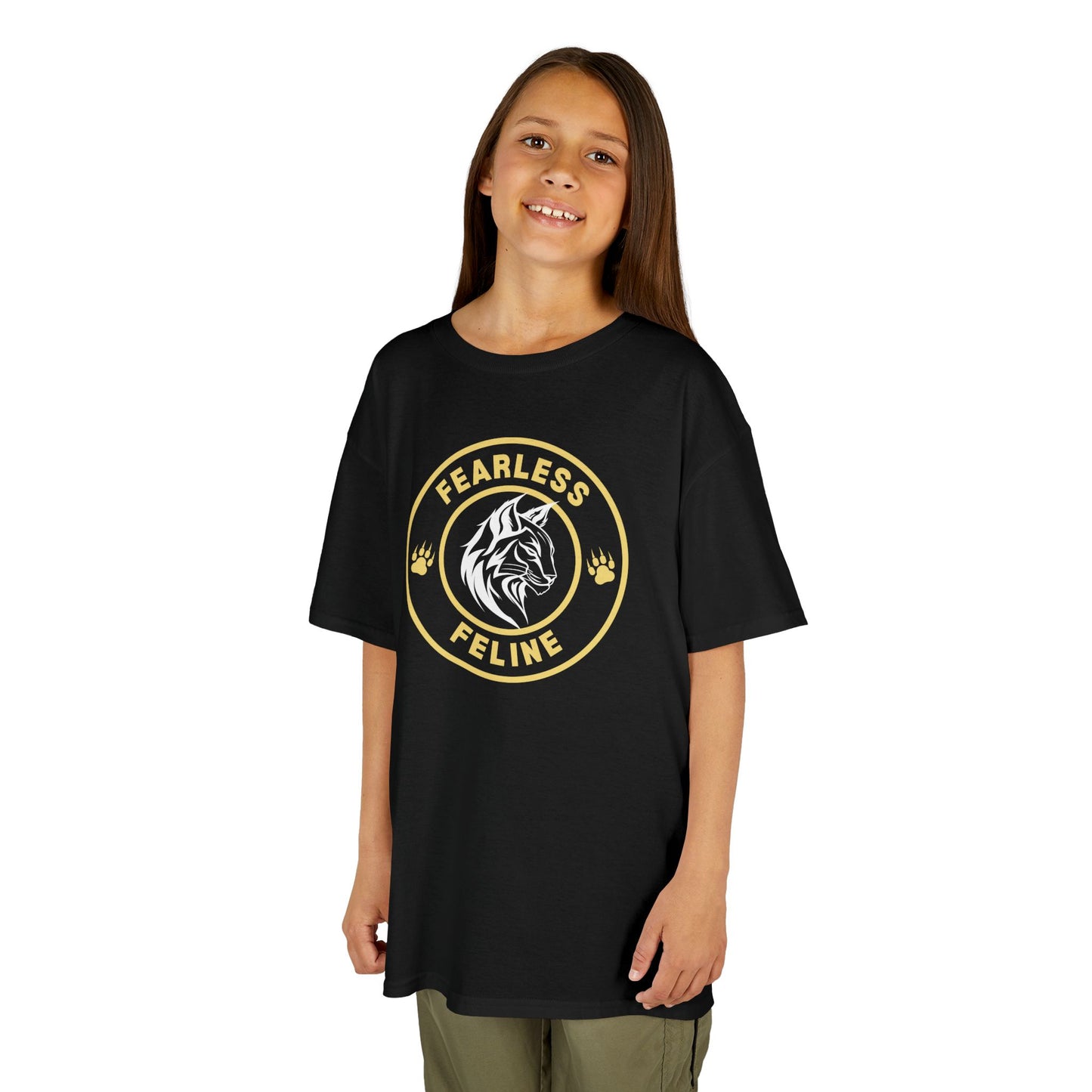 Fearless Feline Kids Tee - Fun Cotton Shirt for Animal Lovers