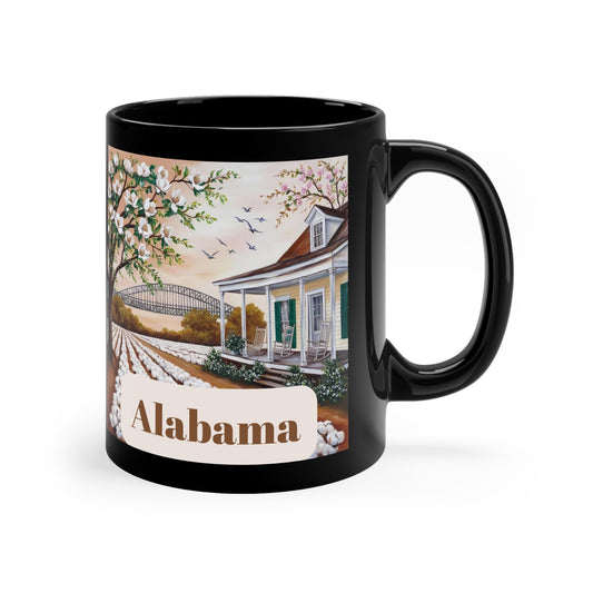 Alabama Heritage Black Coffee Mug - 11oz | Southern Charm Design