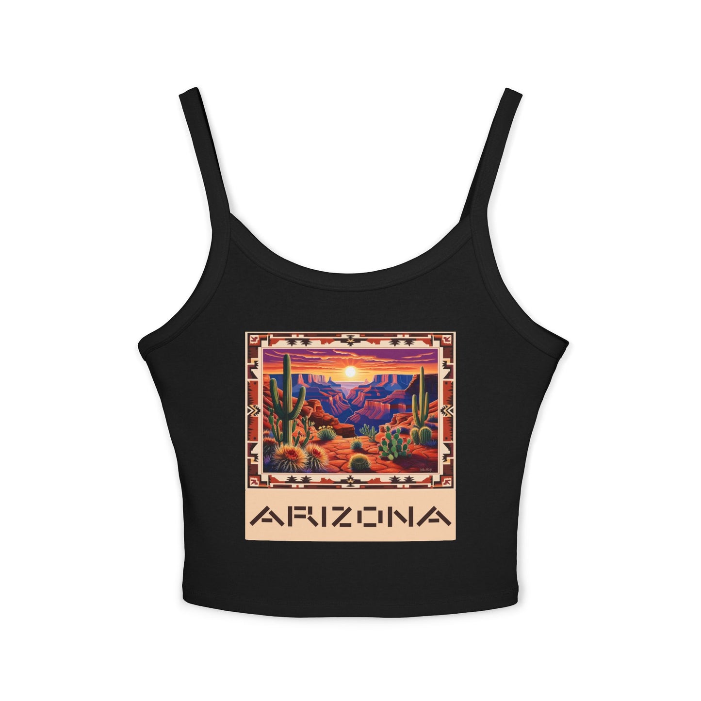 Arizona Sunset Women's Spaghetti Strap Tank Top - Southwestern Graphic Tee