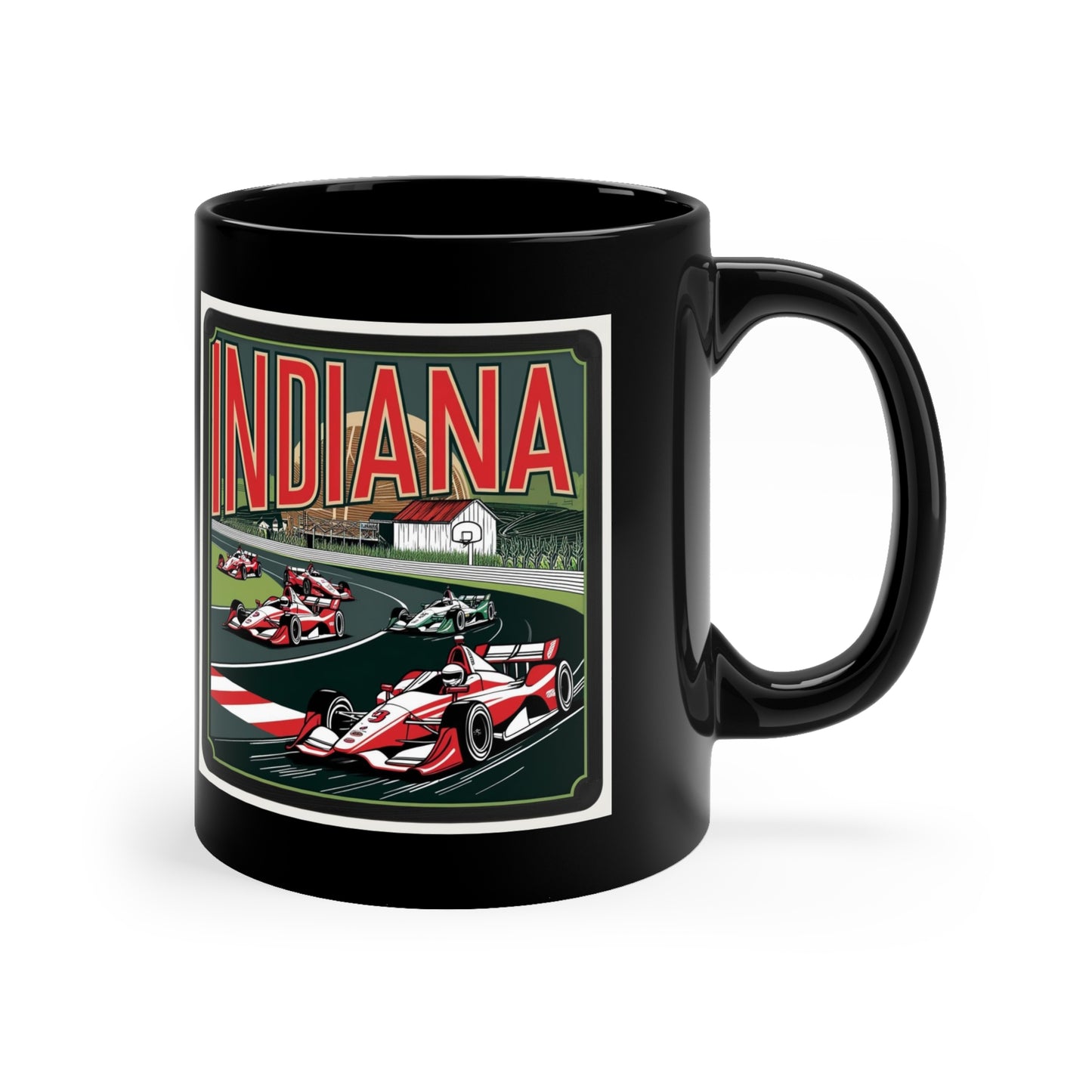 Vintage Indiana Racing Coffee Mug - 11oz Black