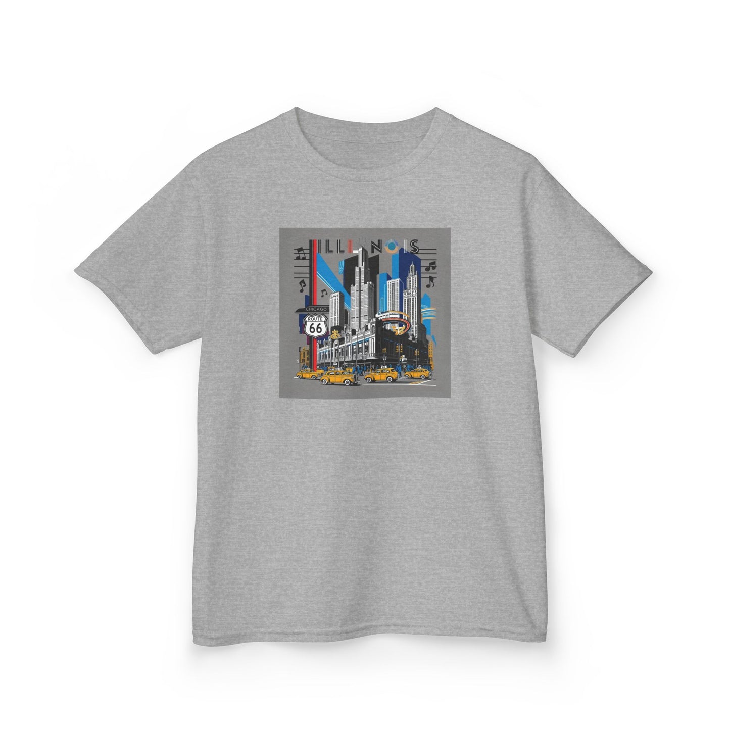 Route 66 Kids Heavy Cotton Tee - Fun Illinois Graphic T-Shirt