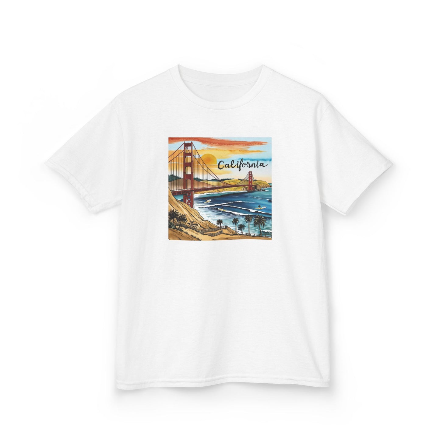 California Sunset Kids Heavy Cotton Tee – Retro Cool Graphic T-Shirt