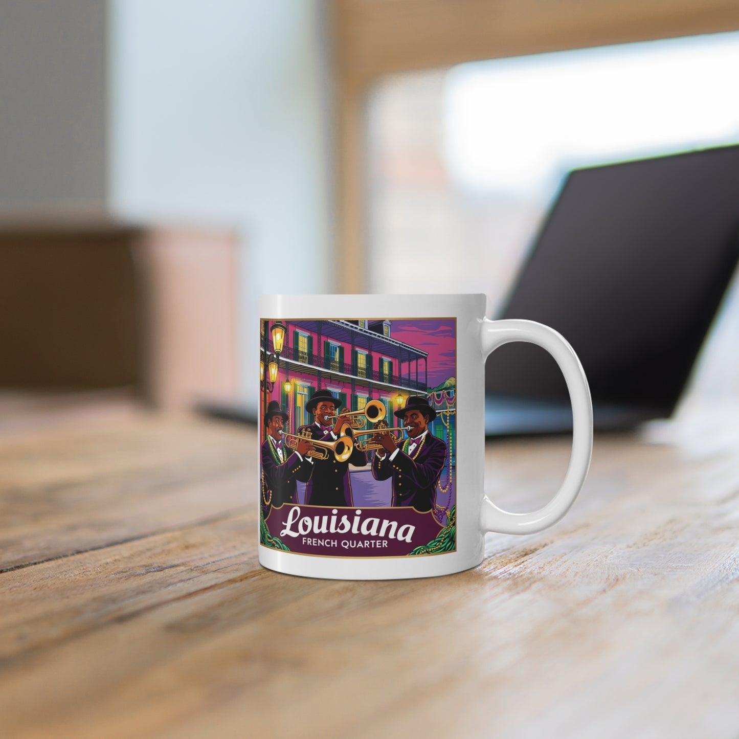 New Orleans Jazz Mug - 11oz French Quarter Design for Music Lovers
