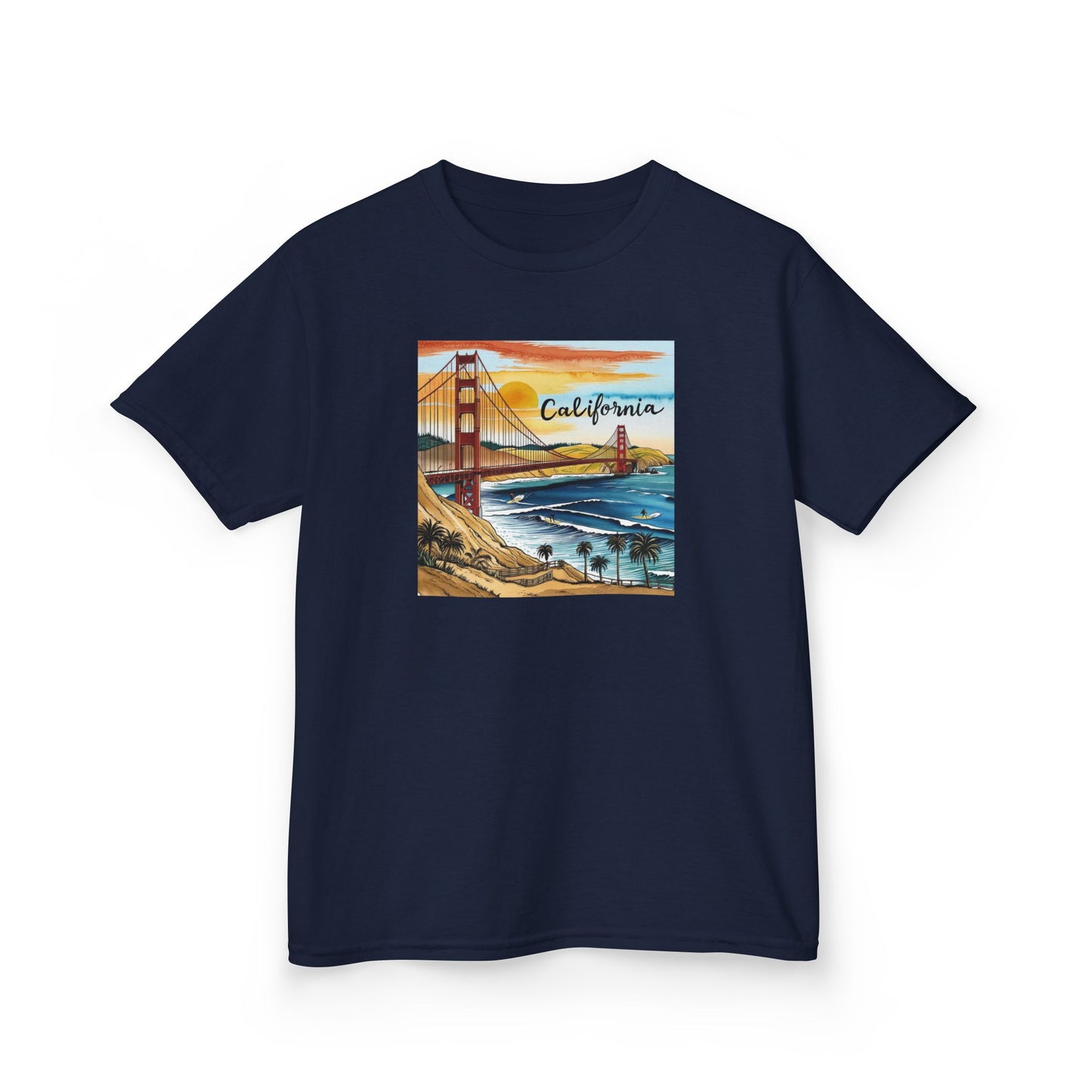 California Sunset Kids Heavy Cotton Tee – Retro Cool Graphic T-Shirt