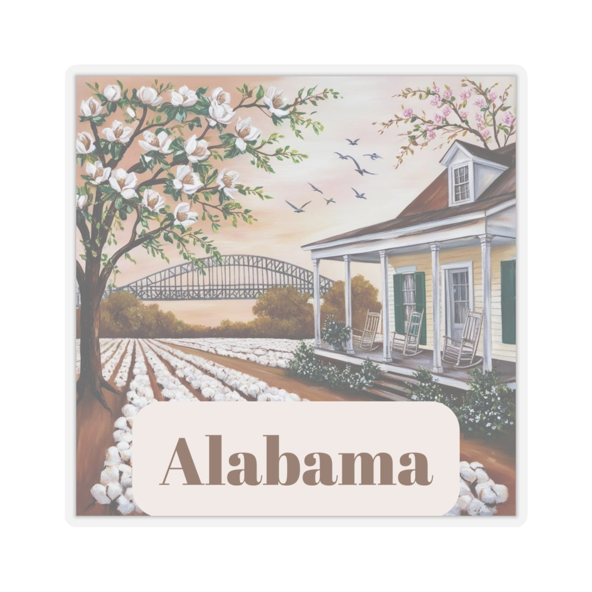 Alabama Kiss-Cut Stickers - Southern Charm Decor for Laptop & Water Bottles