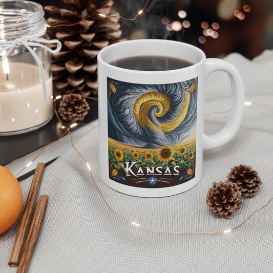 Kansas Sunflower 11oz Mug - Nature-Inspired Design for Coffee Lovers