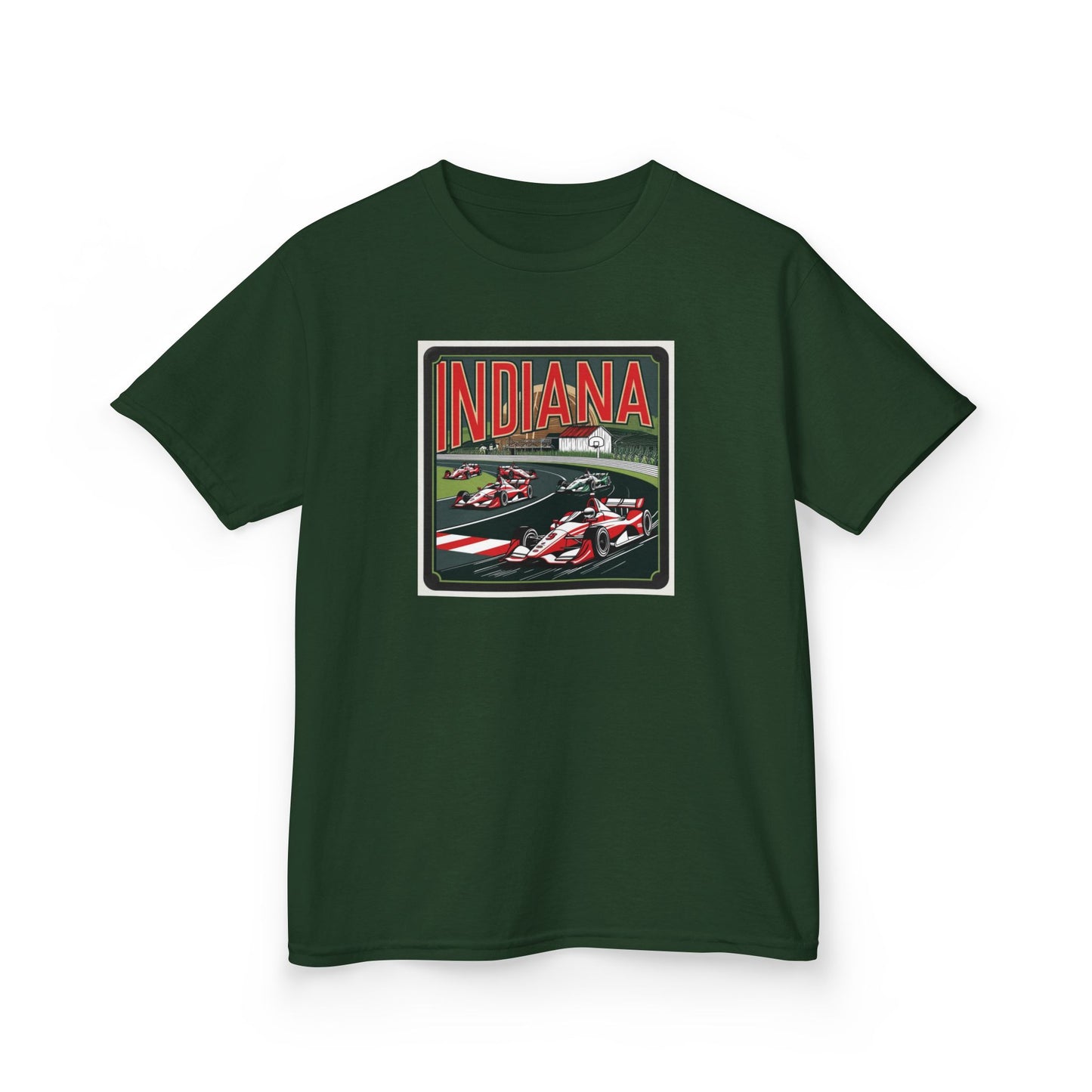 Kids Race Car Tee - Indiana Racing Design for Young Speedsters