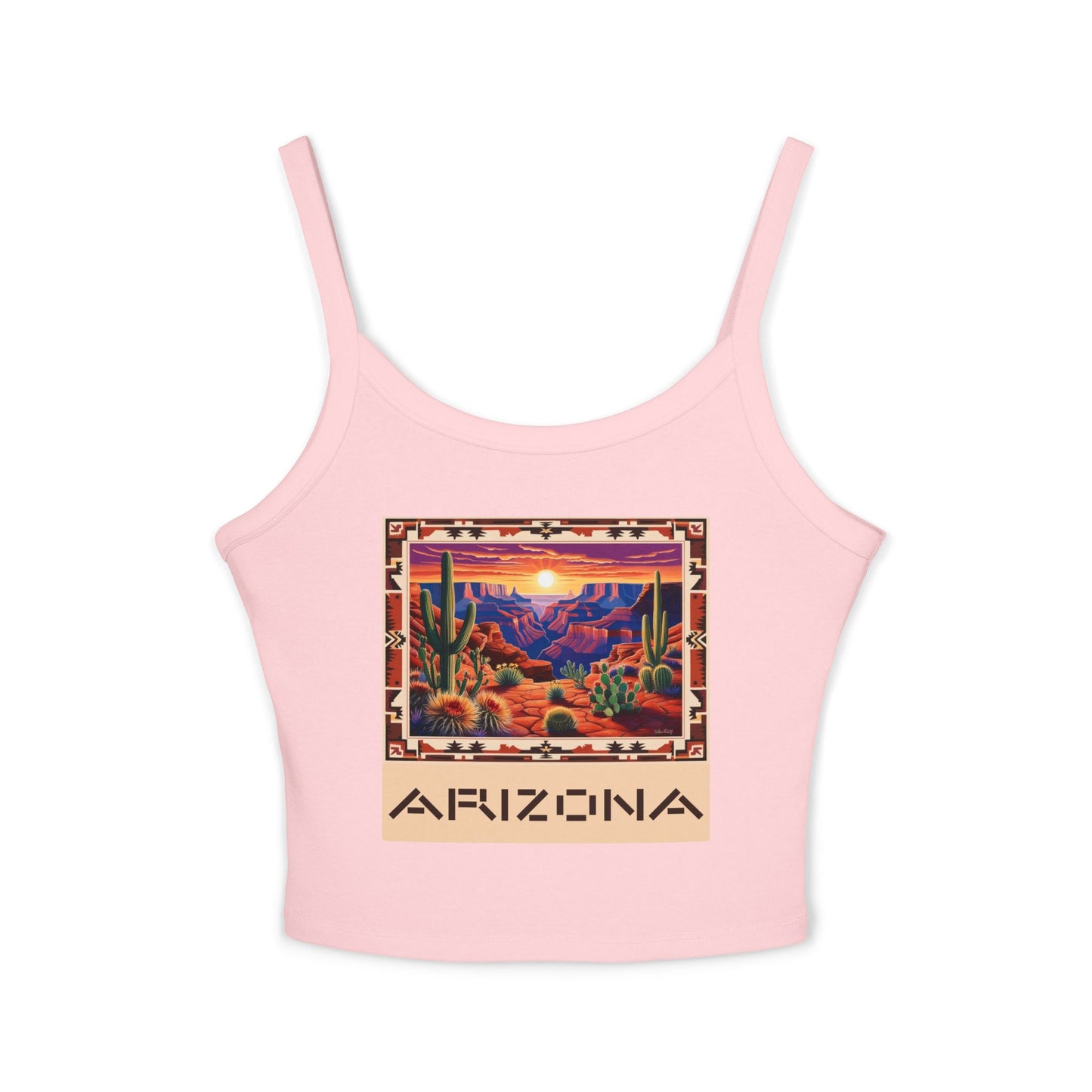 Arizona Sunset Women's Spaghetti Strap Tank Top - Southwestern Graphic Tee