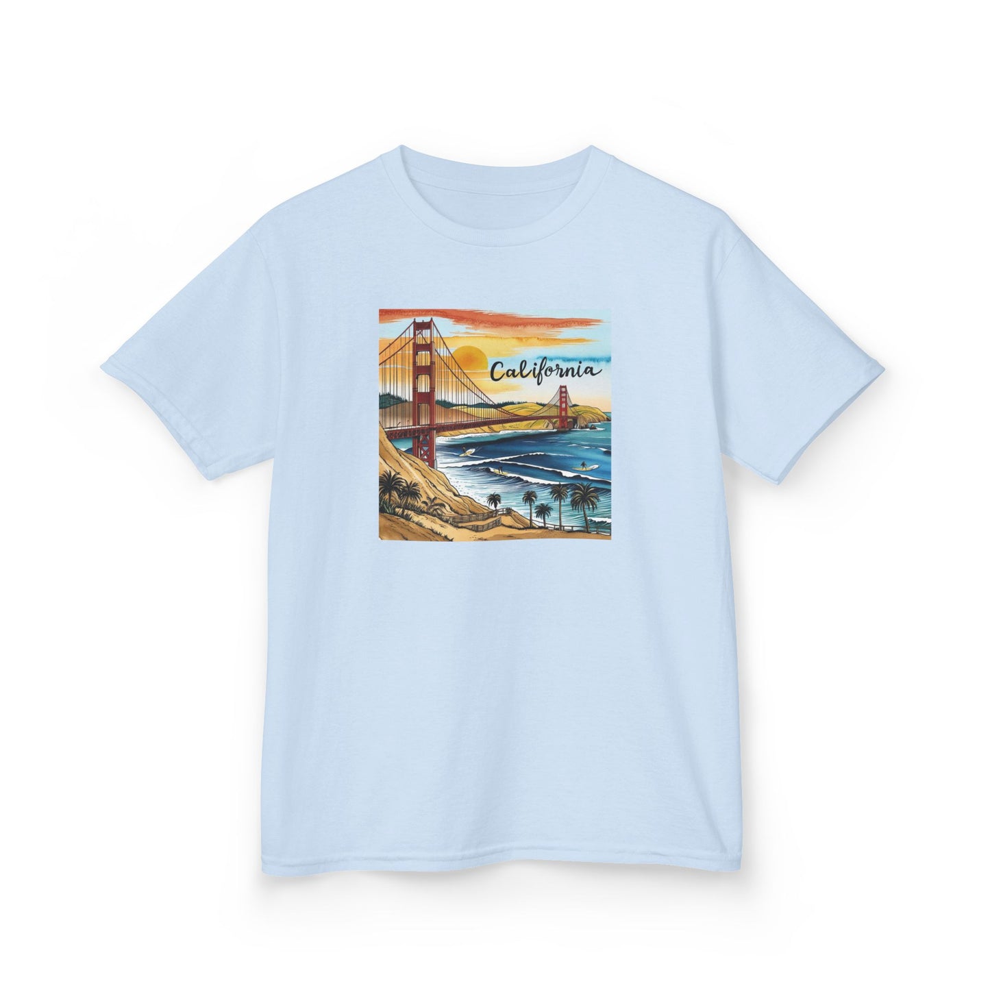 California Sunset Kids Heavy Cotton Tee – Retro Cool Graphic T-Shirt