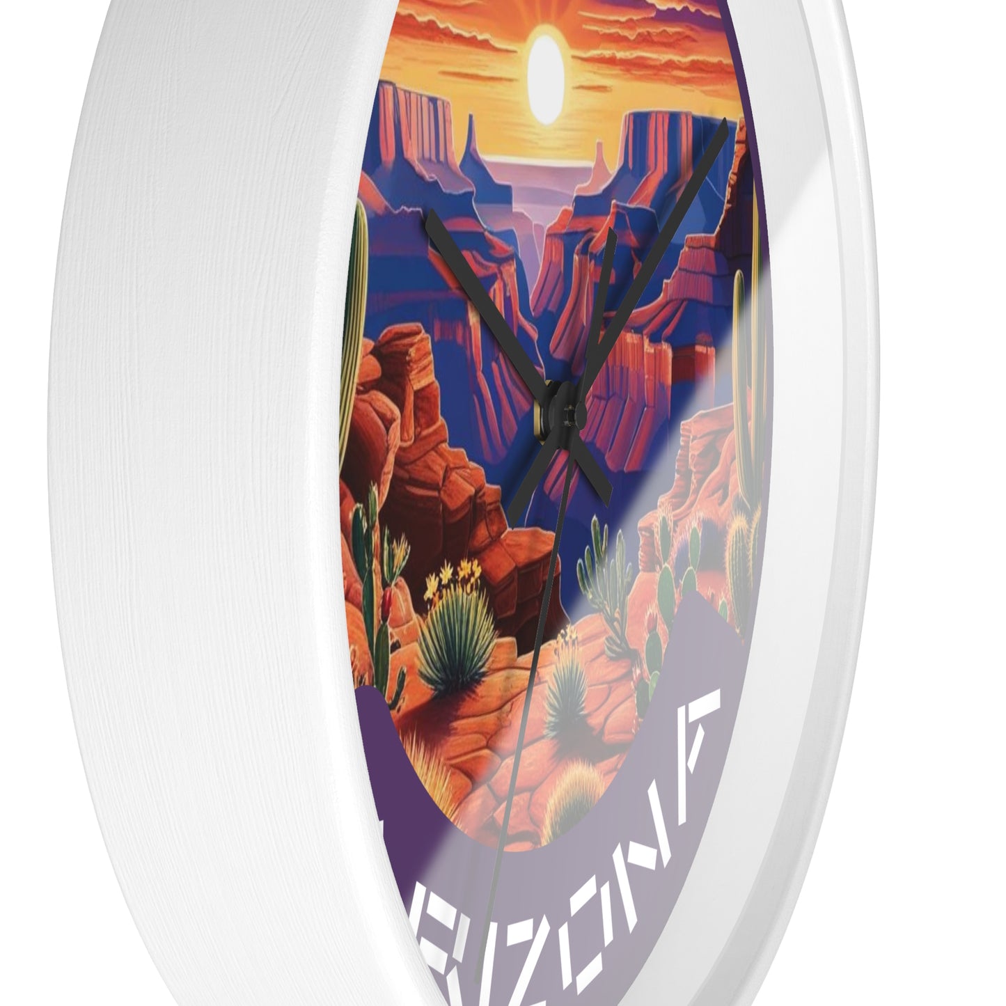 Desert Sunset Arizona Wall Clock - Vibrant Landscape Decor