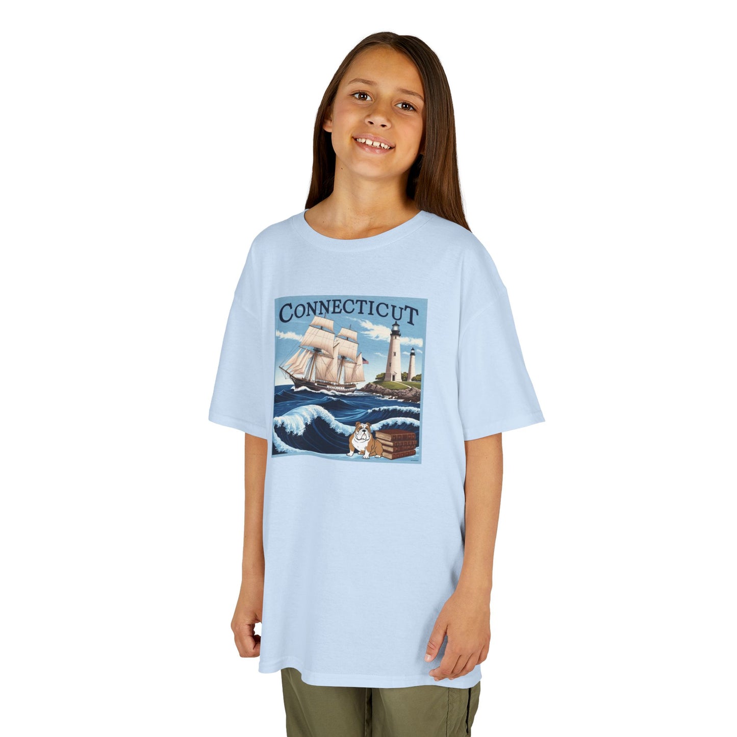 Connecticut Kids Heavy Cotton™ Tee - Nautical Adventure Design