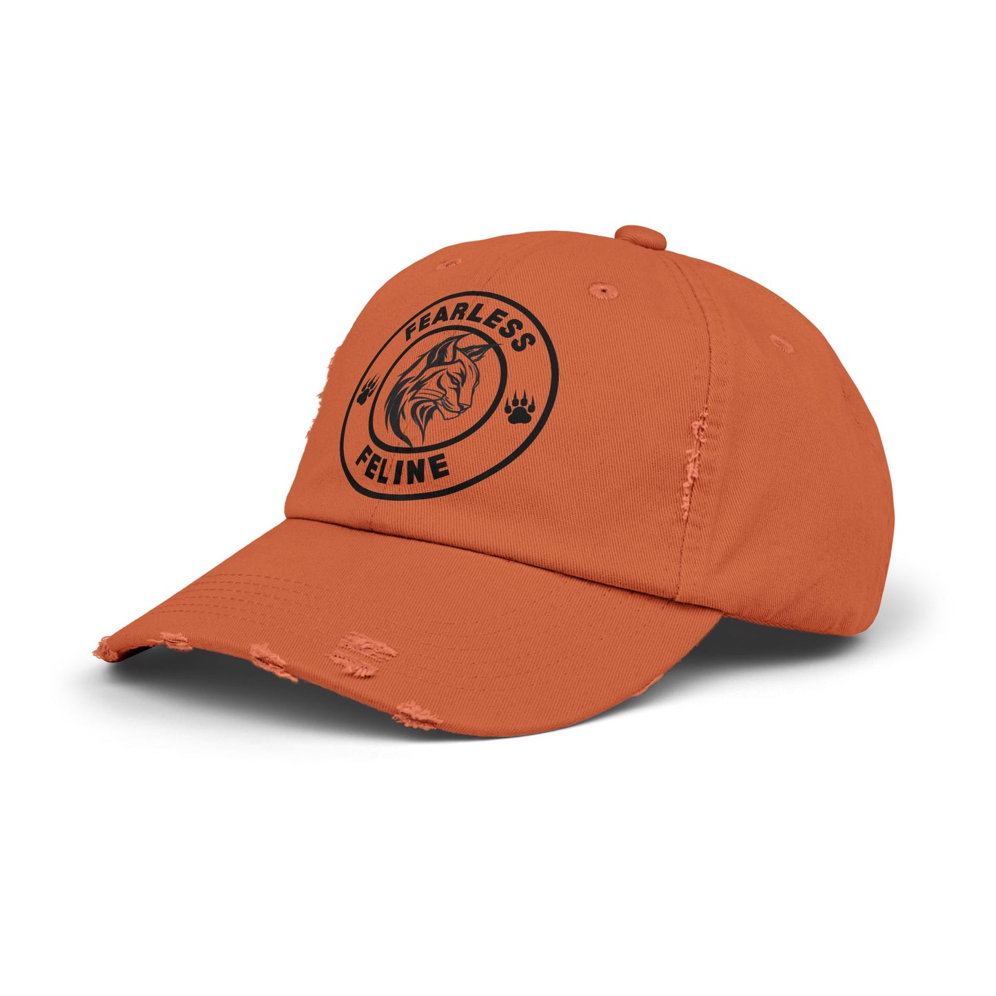 Fearless Feline Distressed Cap - Adjustable Hat