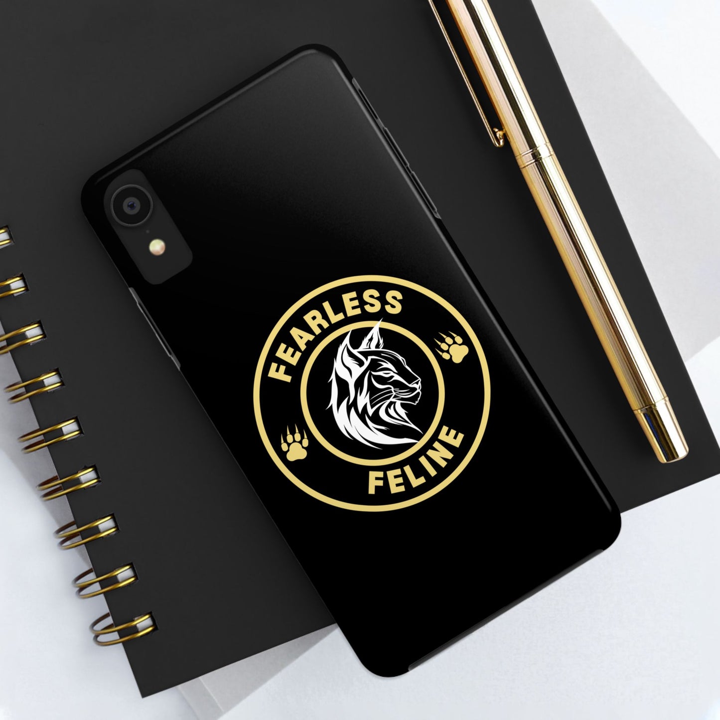 Fearless Feline Tough Phone Case - Stylish and Durable Protection